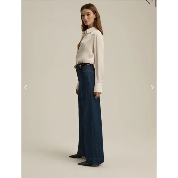 NWT Favorite Daughter Mischa High Rise Wide Leg Jeans Denim in Pepper Blue 30 - Picture 3 of 16